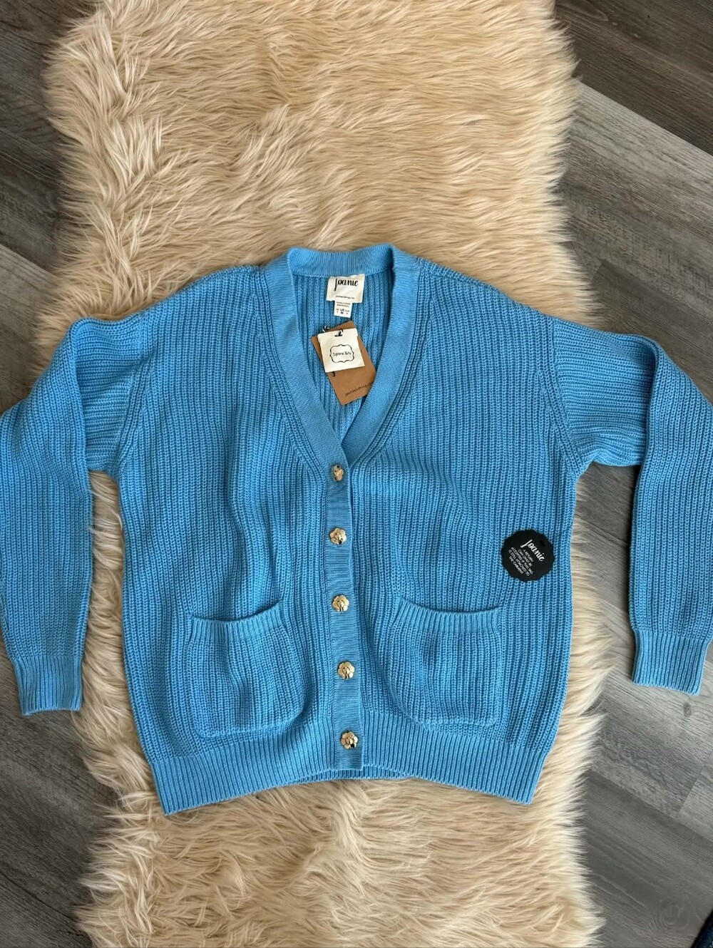 Joanie Clothing Vintage Inspired Heritage Blue Piper Cardigan Women's Size Small